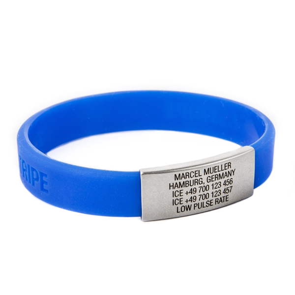 Pulseira de silicone com acabamento em metal